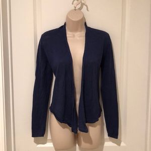 Blue linen waterfall cardigan from EILEEN FISHER